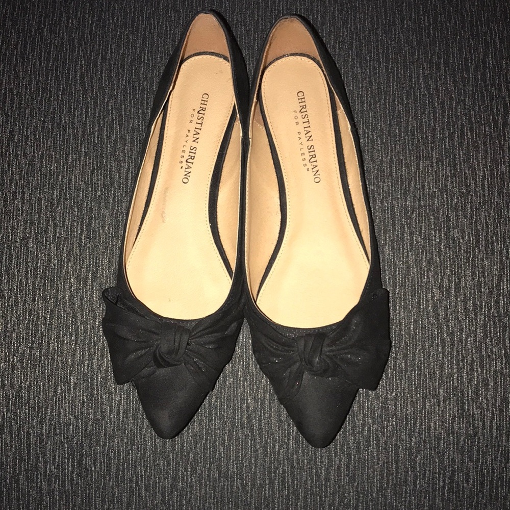 Black Size 7.5 Pointed Toe Dress Flat